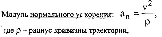 Нормальное ускорение точки