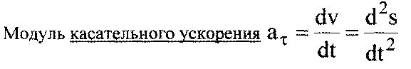 Касательное ускорение точки